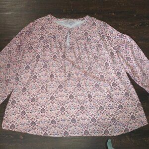LOFT Plus Top Blouse Size 22 Women's Spring Summer Beautiful Mixed Media